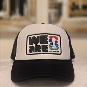 FIFA World Cup 2026 We Are CAN MEX USA Trucker Cap - Black & White NWT